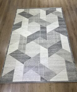 Alternative view of 3D Geometric Premium Turkish Area Rug - Grey