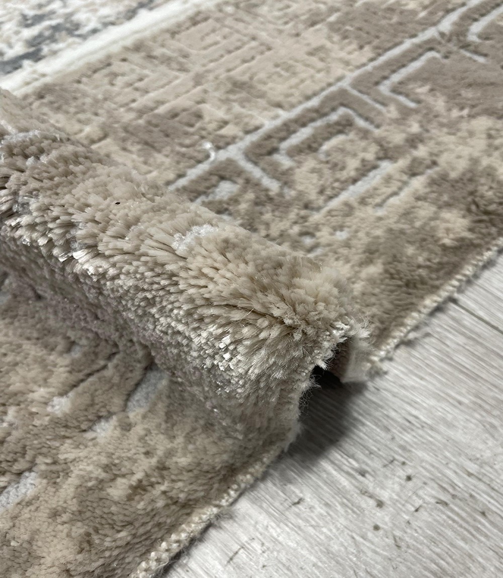 Vintage Geometric Premium Turkish Area Rug - Beige - Image 3