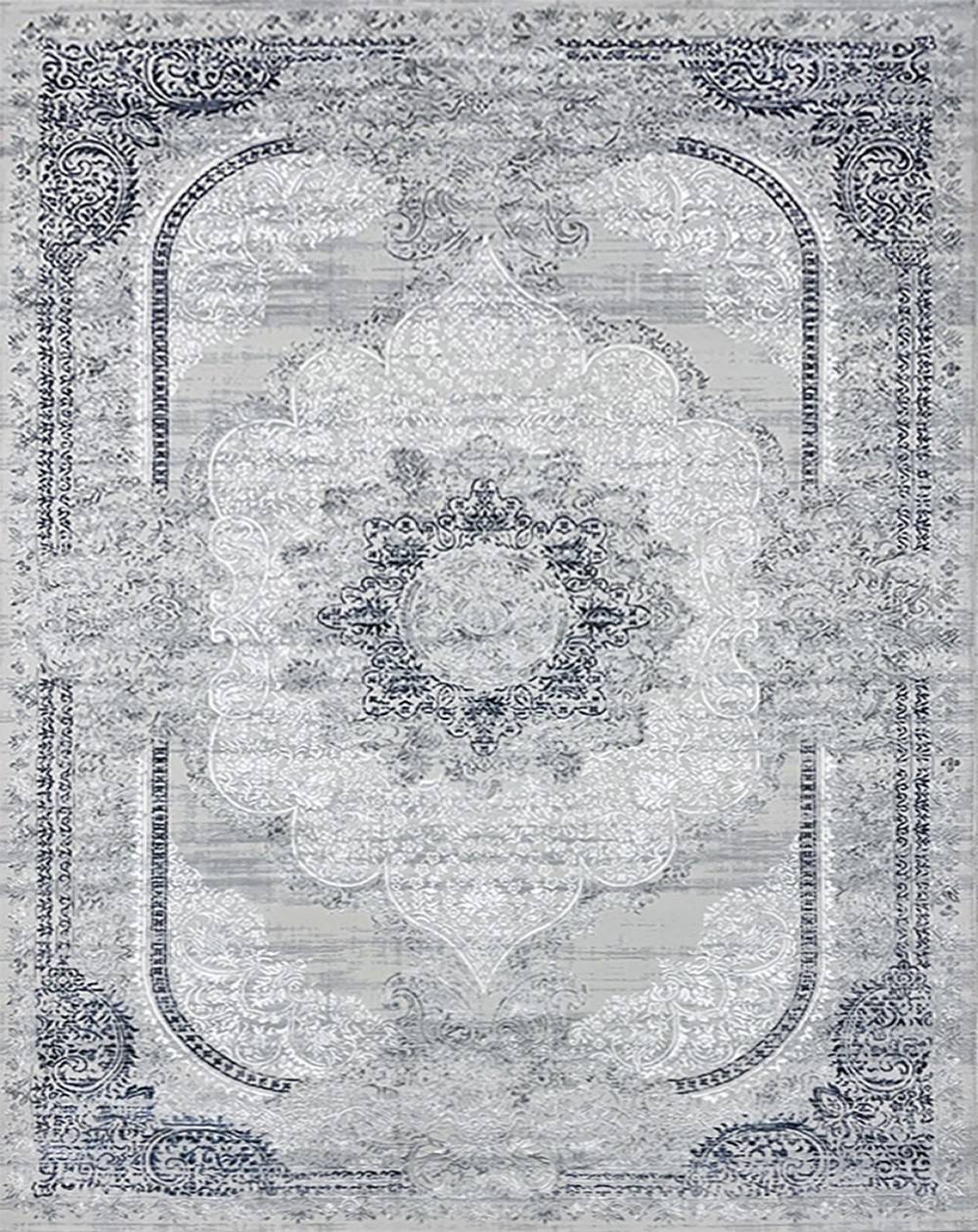 Traditional Premium Turkish Area Rug - Cream and Blue