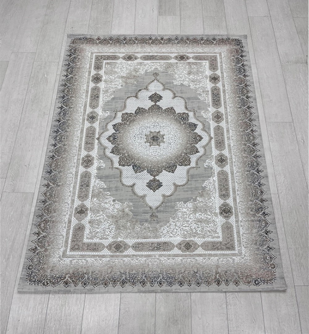 Oriental Premium Turkish Area Rug - Cream and Beige - Image 2