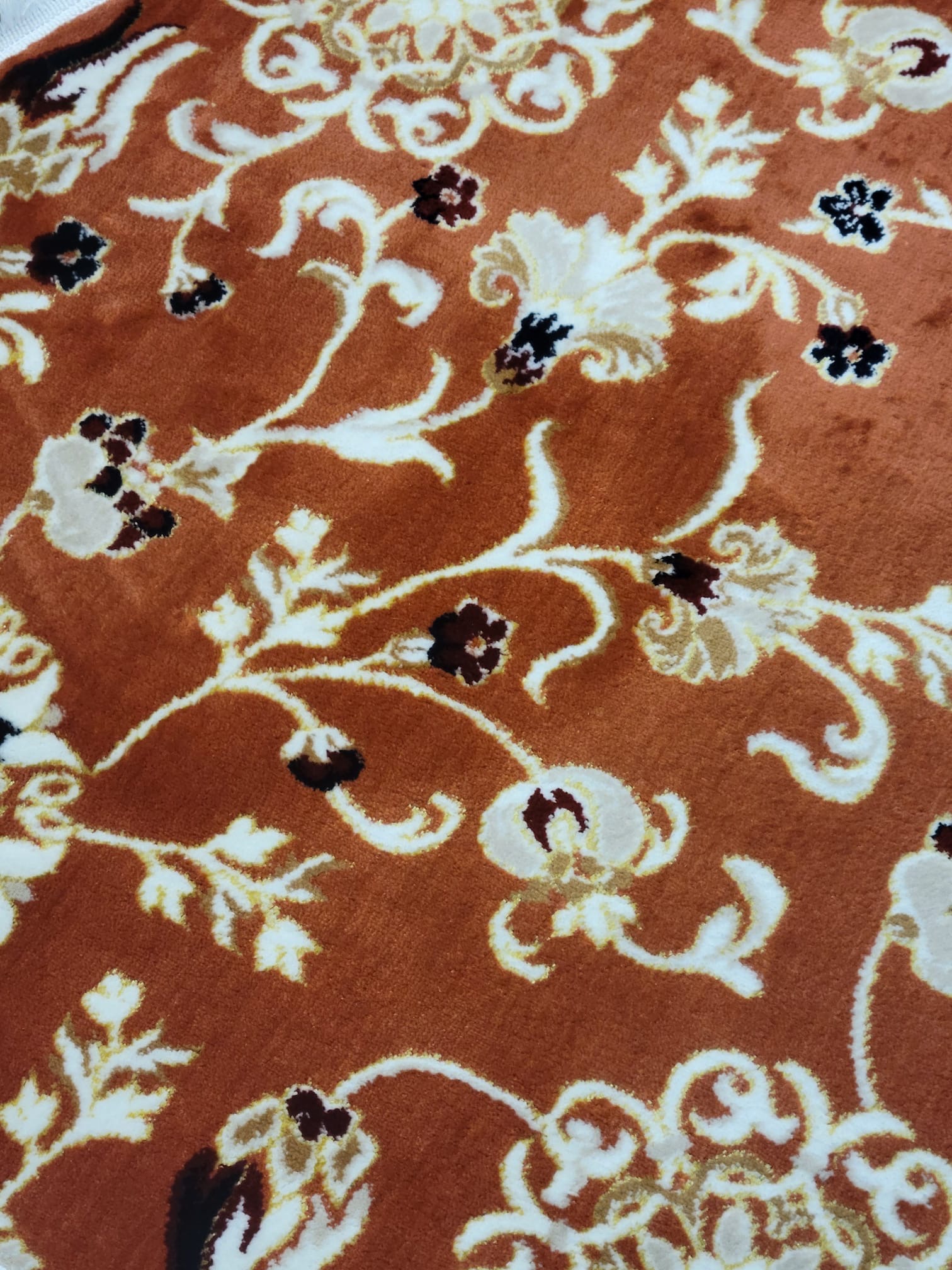 Rustic Floral Round Rug - 3.2x3.2 (ft) - Image 3
