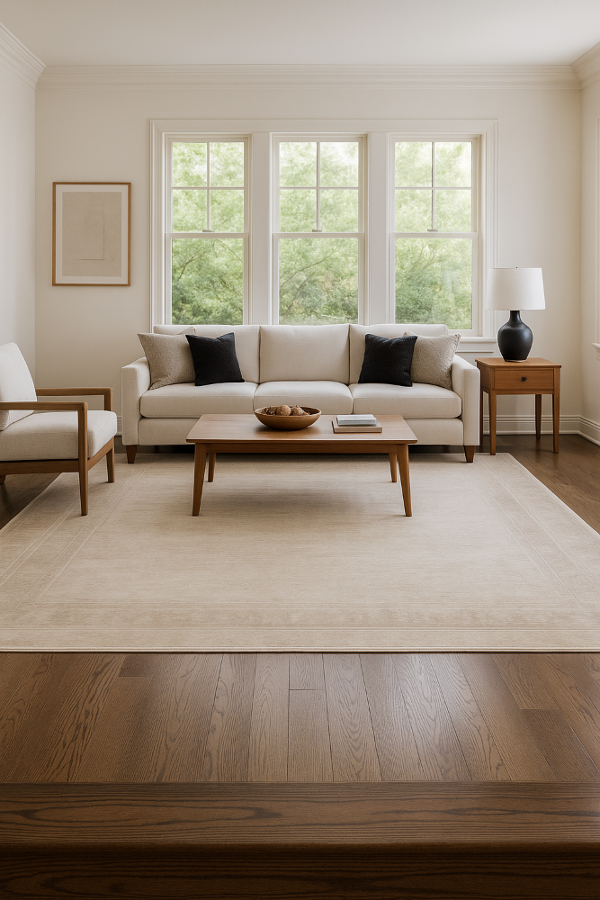 Minimalist Border Area Rug - 10x13 (ft) - Image 2