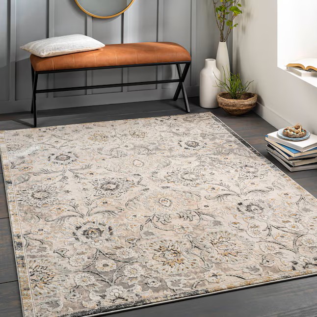 allen + roth Delft Gray Medallion Area Rug - 9x12 - Image 2
