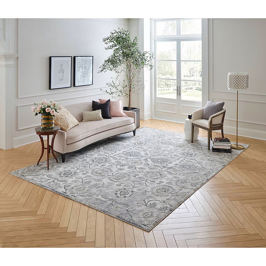 allen + roth Delft Gray Medallion Area Rug - 9x12 - Image 6