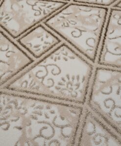 Alternative view of Ivory Lattice Round Rug - 3.2x3.2 (ft)