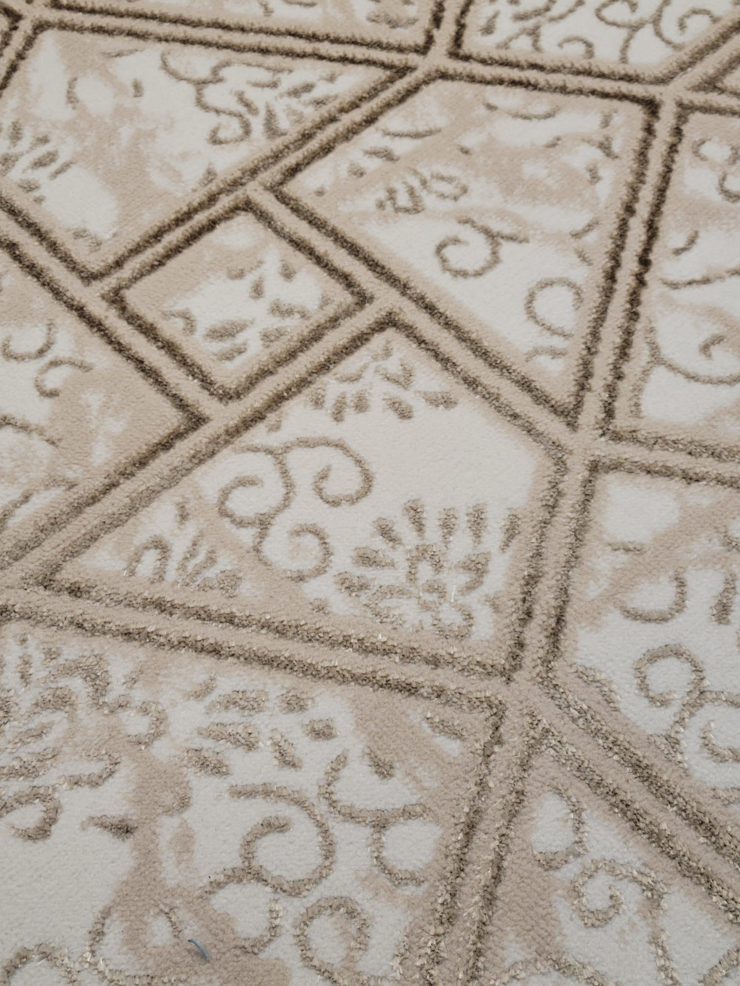 Ivory Lattice Round Rug - 3.2x3.2 (ft) - Image 2