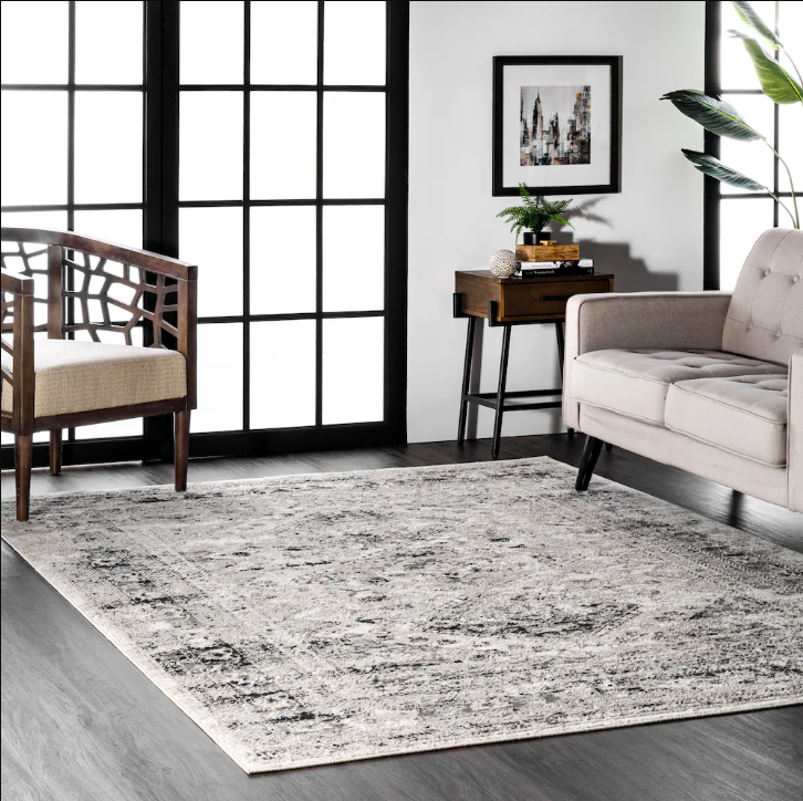 Madisson Vintage Faded Medallion Silver 6 ft. 7 in. x 9 ft. Indoor Area Rug - Image 5