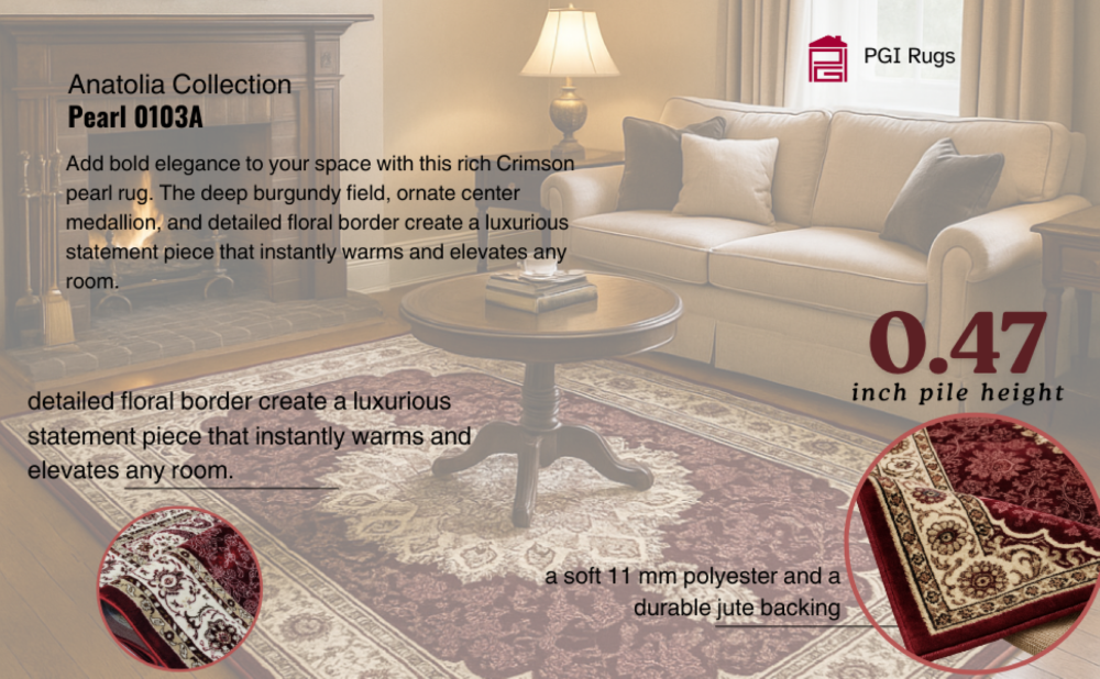 Pearl Crimson PGI Rug 4x6 ft - Image 3