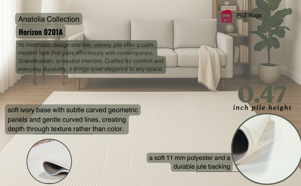 Horizon Cream 0201A PGI Rug 4x6 ft - Image 3