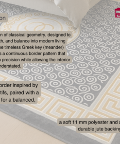 Alternative view of Meander Navy Gray PGI Rug 10x13 ft