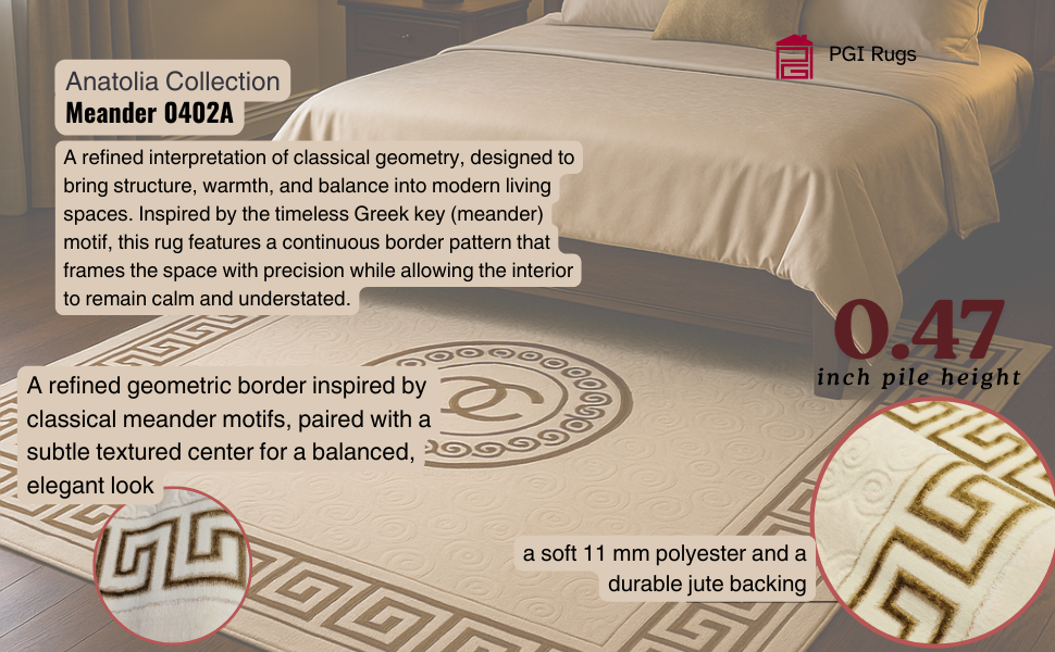 Meander Beige PGI Rug 10x13 ft - Image 11