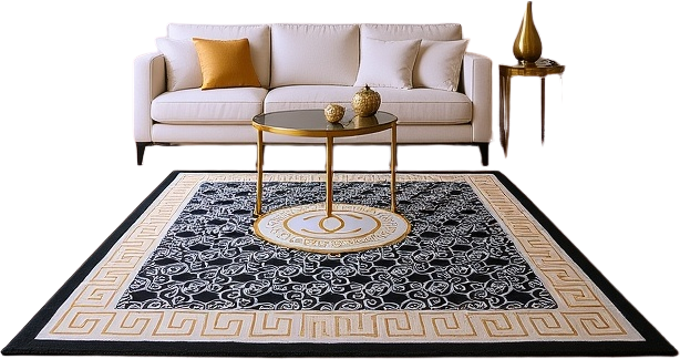 Meander Navy Gray PGI Rug 4x6 ft - Image 4