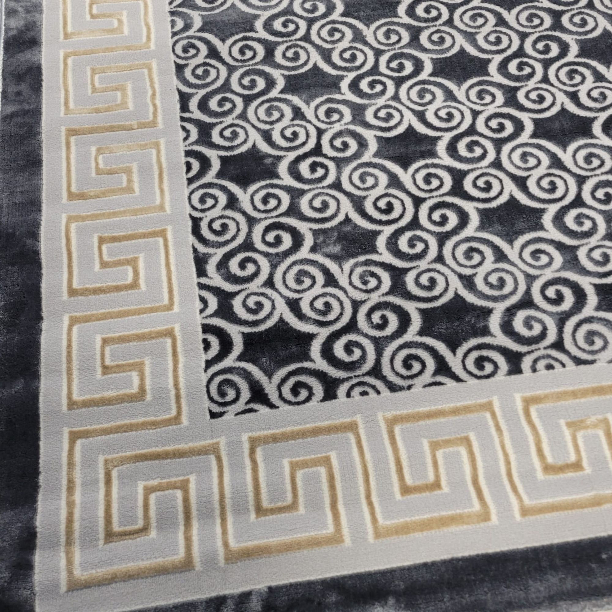 Meander Navy Gray PGI Rug 4x6 ft - Image 5