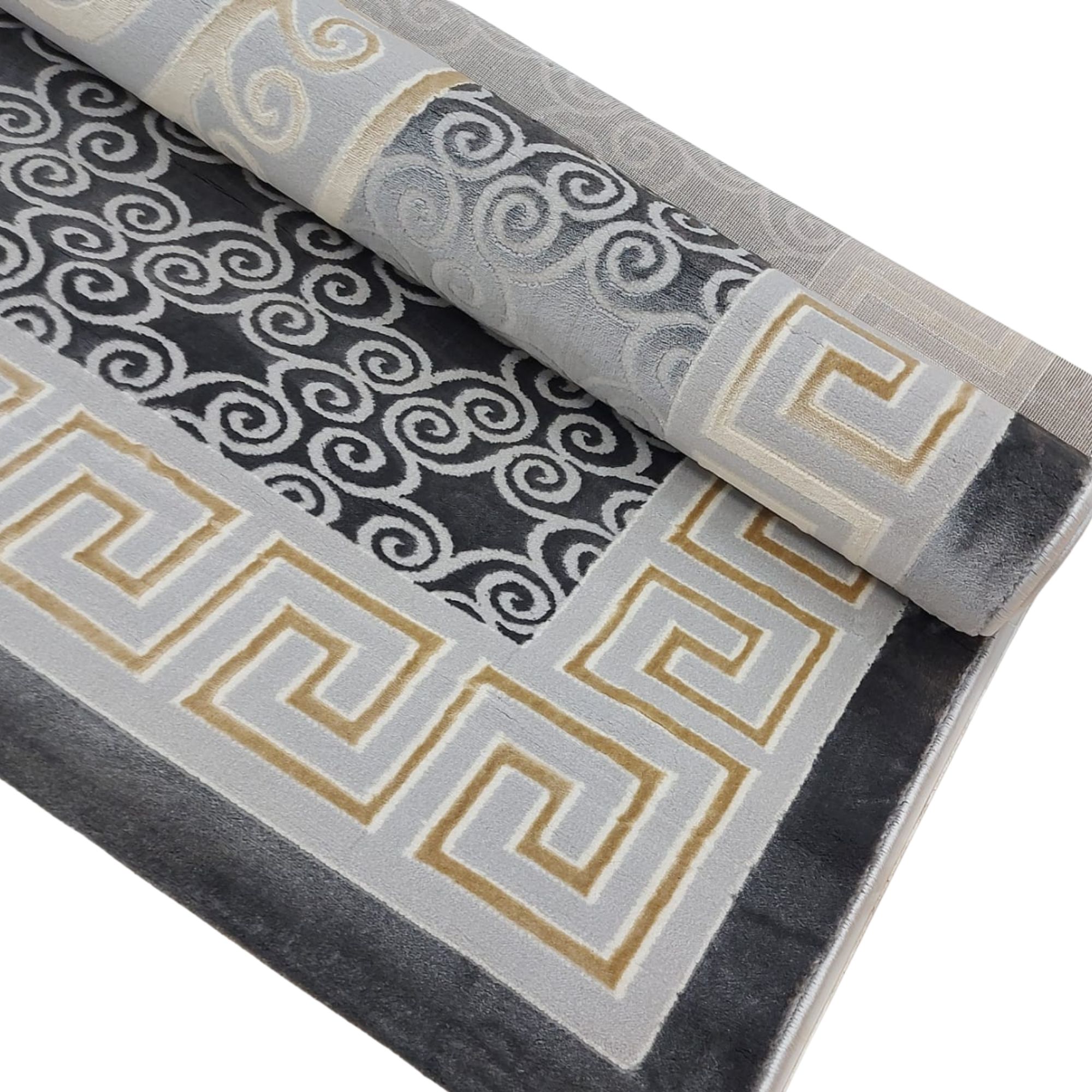 Meander Navy Gray PGI Rug 4x6 ft - Image 9