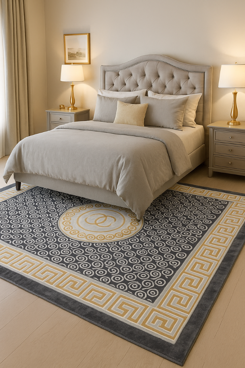 Meander Navy Gray PGI Rug 4x6 ft - Image 12
