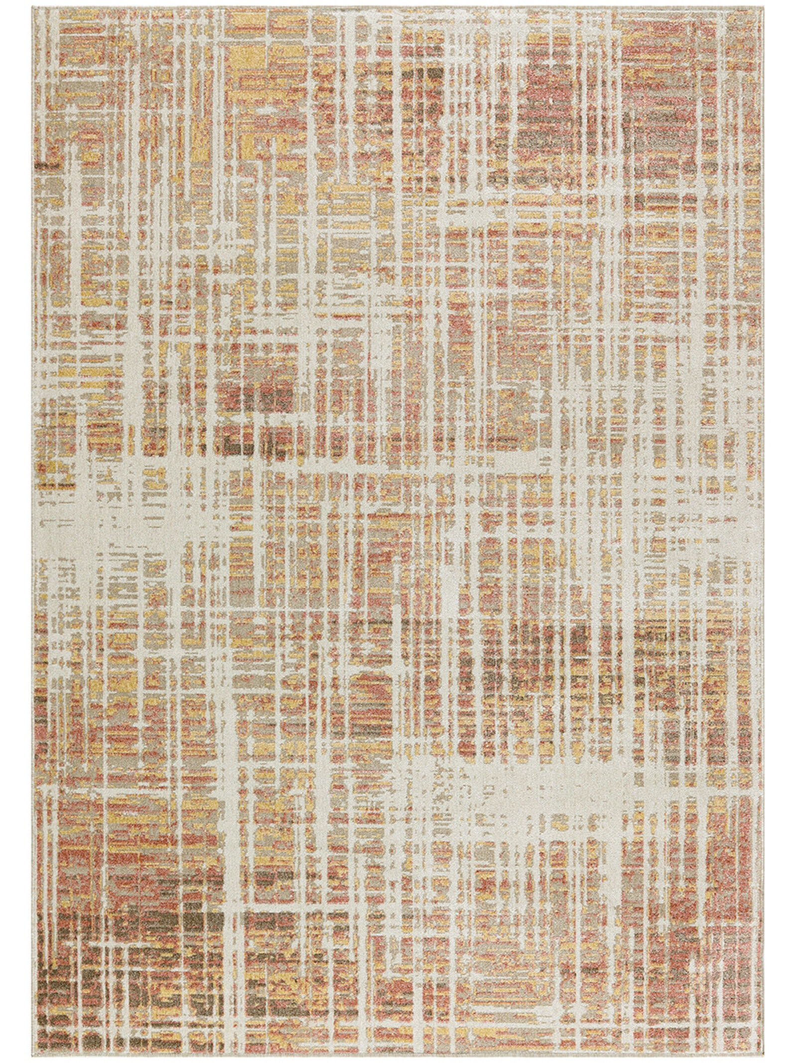 Nourison 9x12 (ft) Modern Abstract Beige/Peach Washable Rug