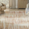 Nourison 9x12 (ft) Modern Abstract Beige/Peach Washable Rug - Image 5