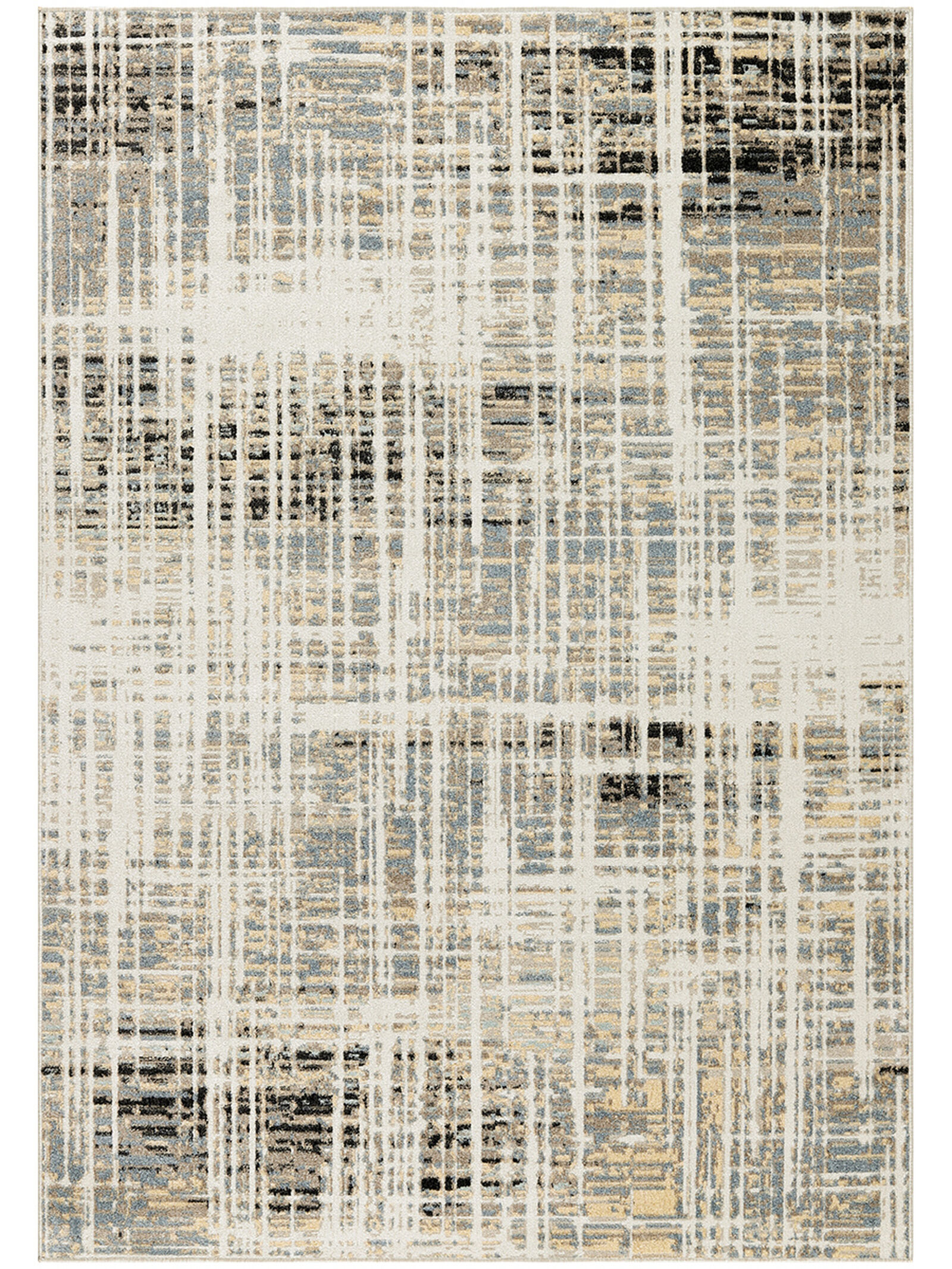 Nourison 9x12 (ft) Modern Abstract Ivory/Blue Washable Rug