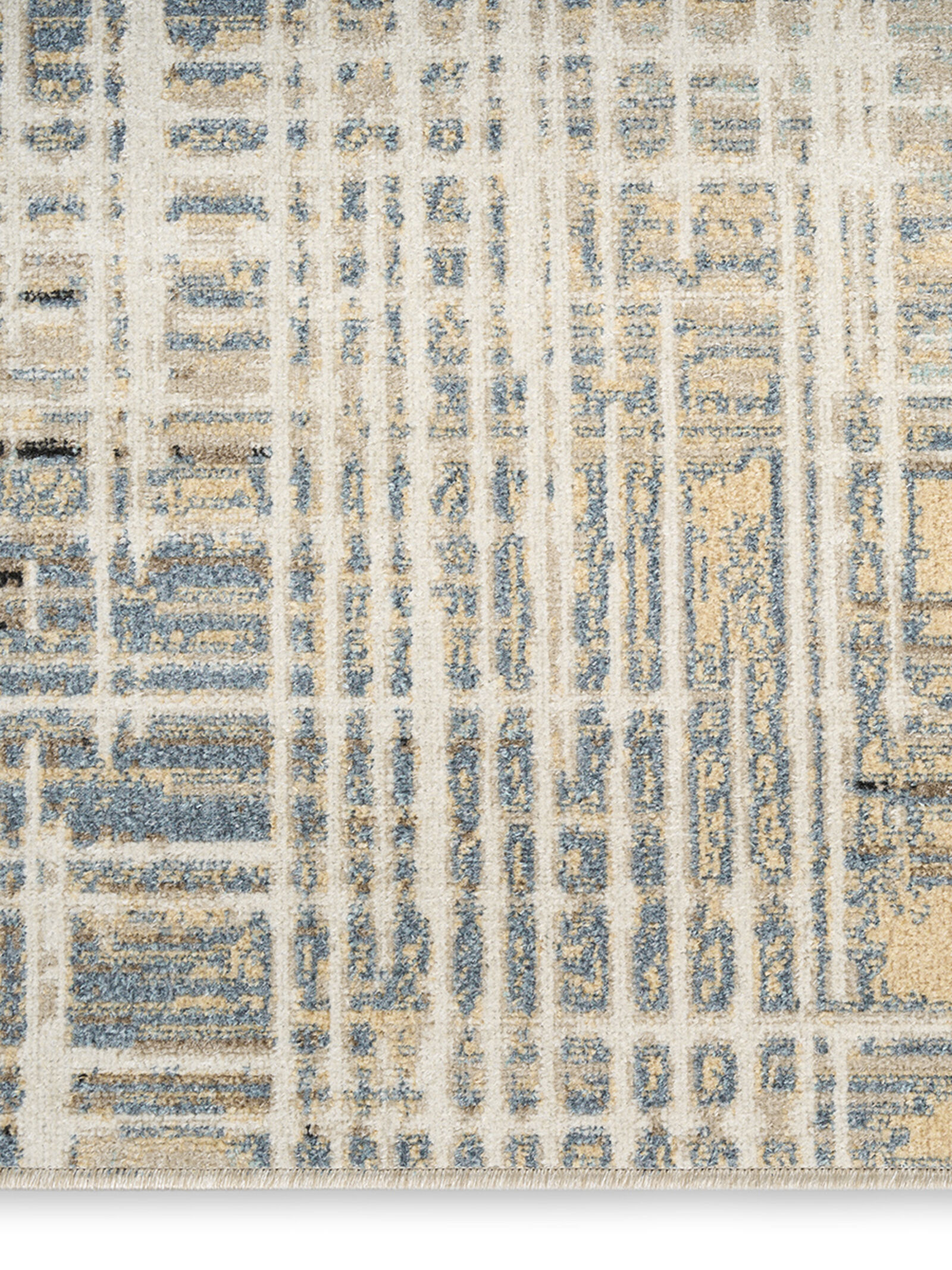 Nourison 9x12 (ft) Modern Abstract Ivory/Blue Washable Rug - Image 6