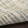 Nourison 9x12 (ft) Modern Abstract Ivory/Blue Washable Rug - Image 3