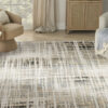 Nourison 9x12 (ft) Modern Abstract Ivory/Blue Washable Rug - Image 4