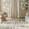 Nourison 9x12 (ft) Modern Abstract Ivory/Blue Washable Rug - Image 7