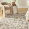 Nourison 6.7x9 (ft) Persian‑Inspired Beige Washable Rug - Image 5