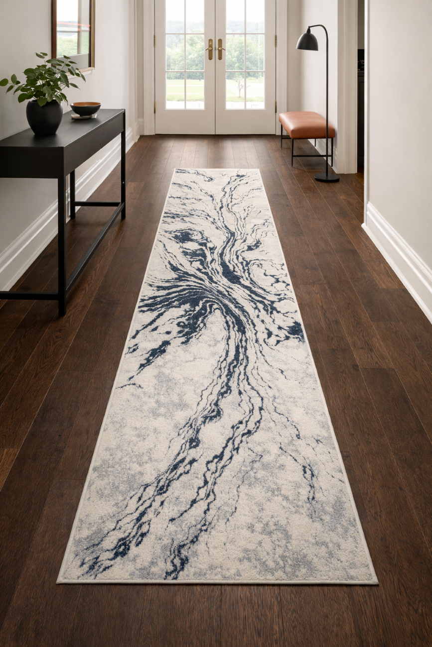 Current Navy PGI Runner Rug 2.6x8 ft - Image 2