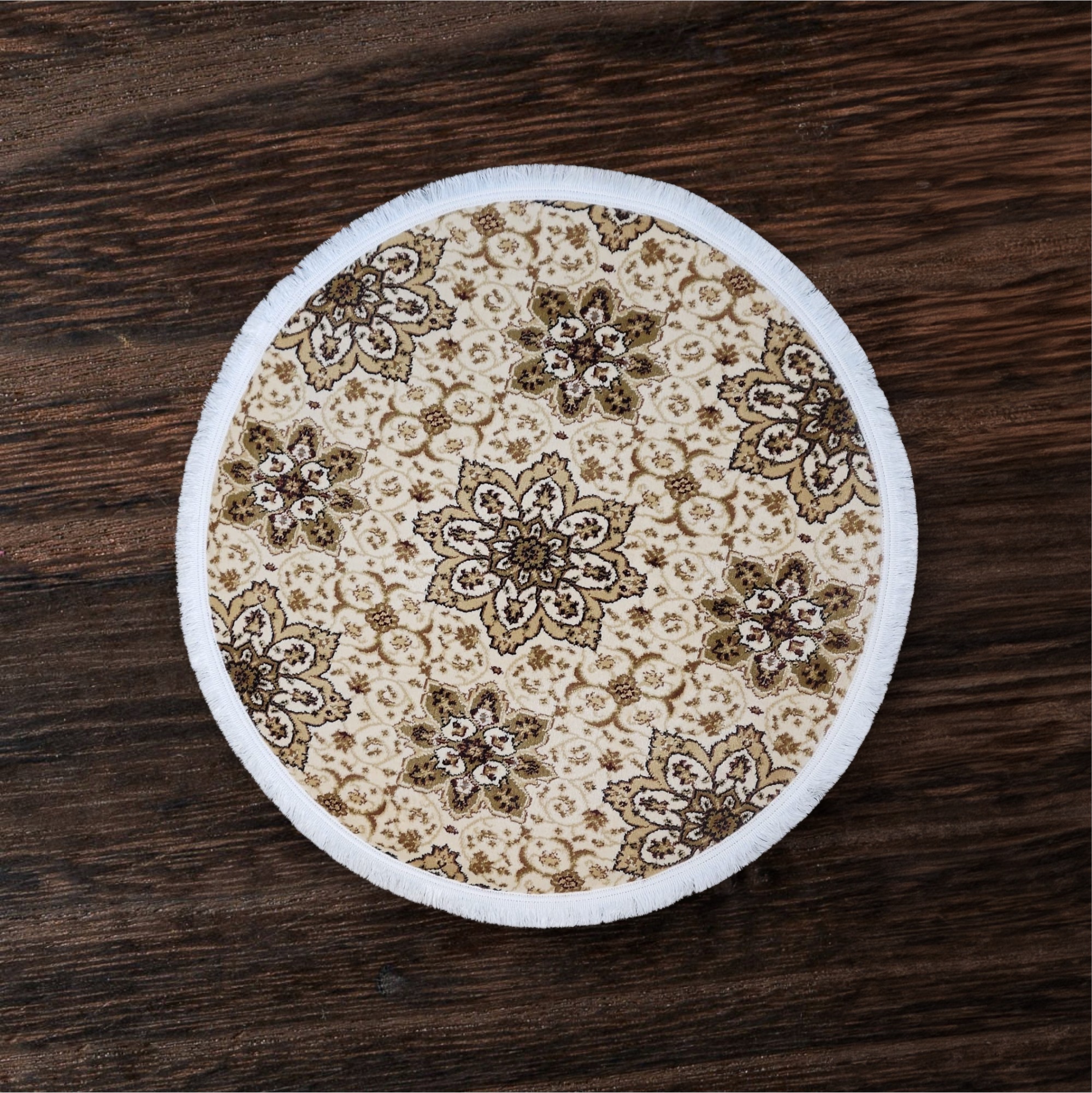 Floral Medallion Round Rug - 3.2x3.2 (ft)