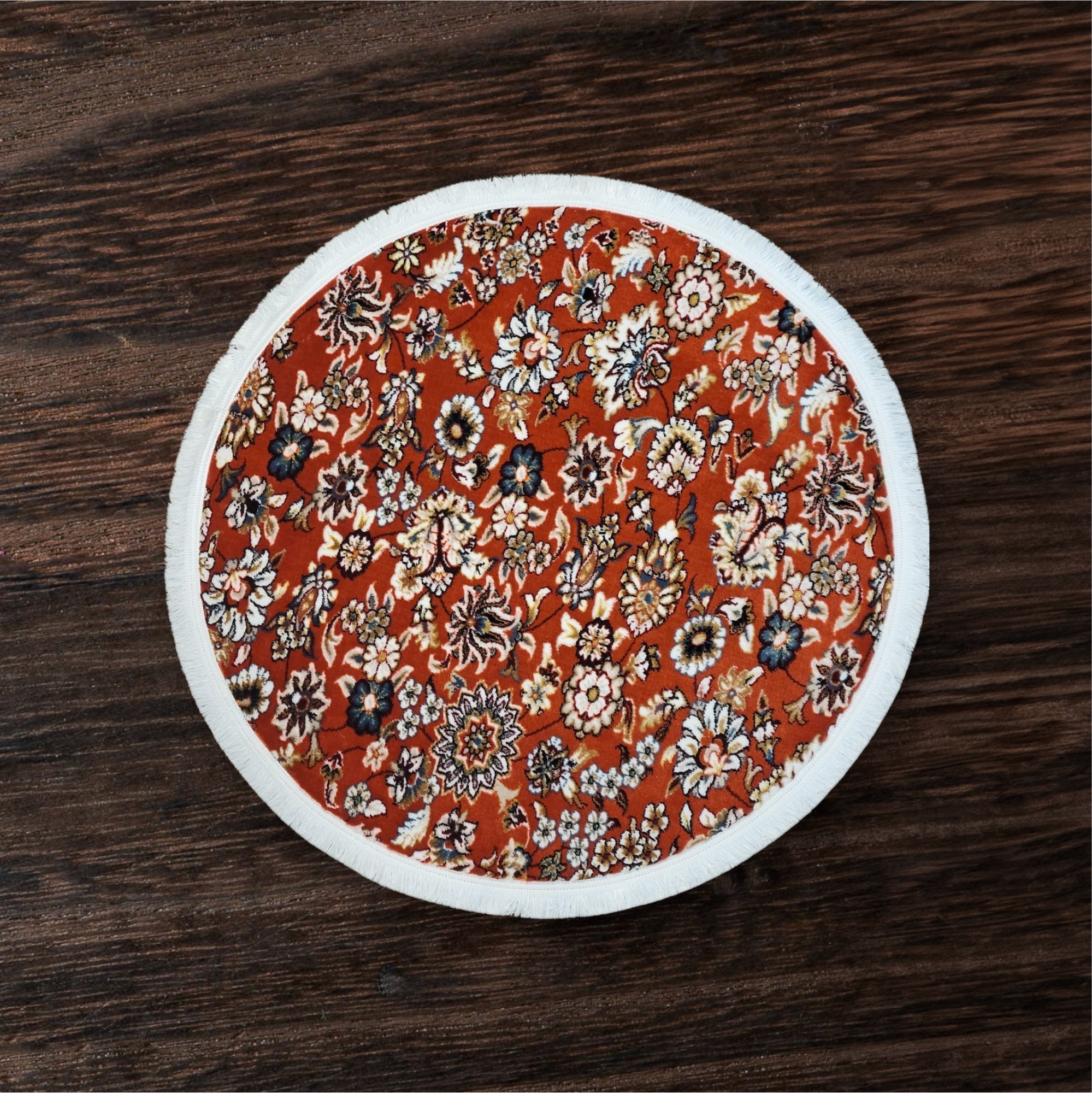 Ruby Blossom Round Rug - 3.2x3.2 (ft)