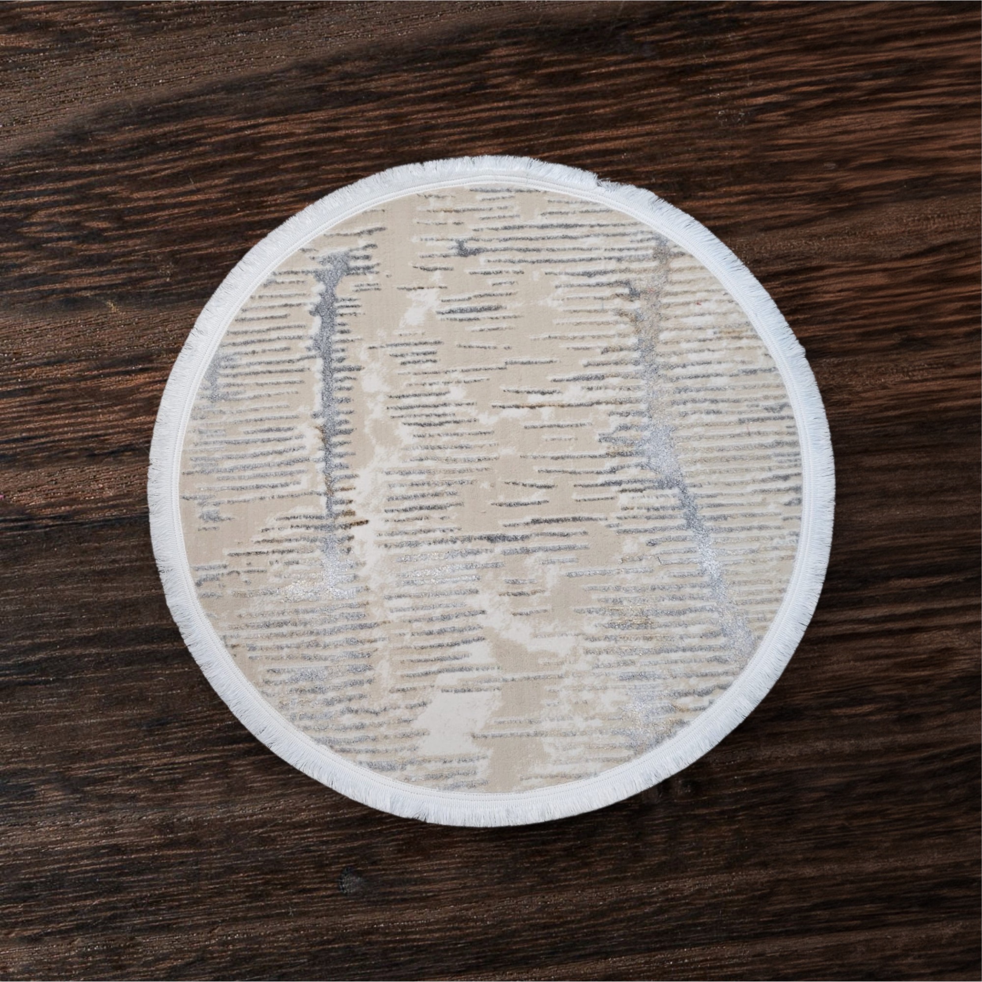 Driftwood Texture Round Rug - 3.2x3.2 (ft)