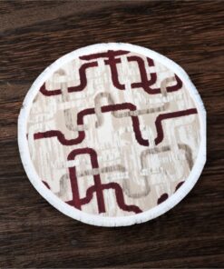 Burgundy Maze Round Rug - 3.2x3.2 (ft)