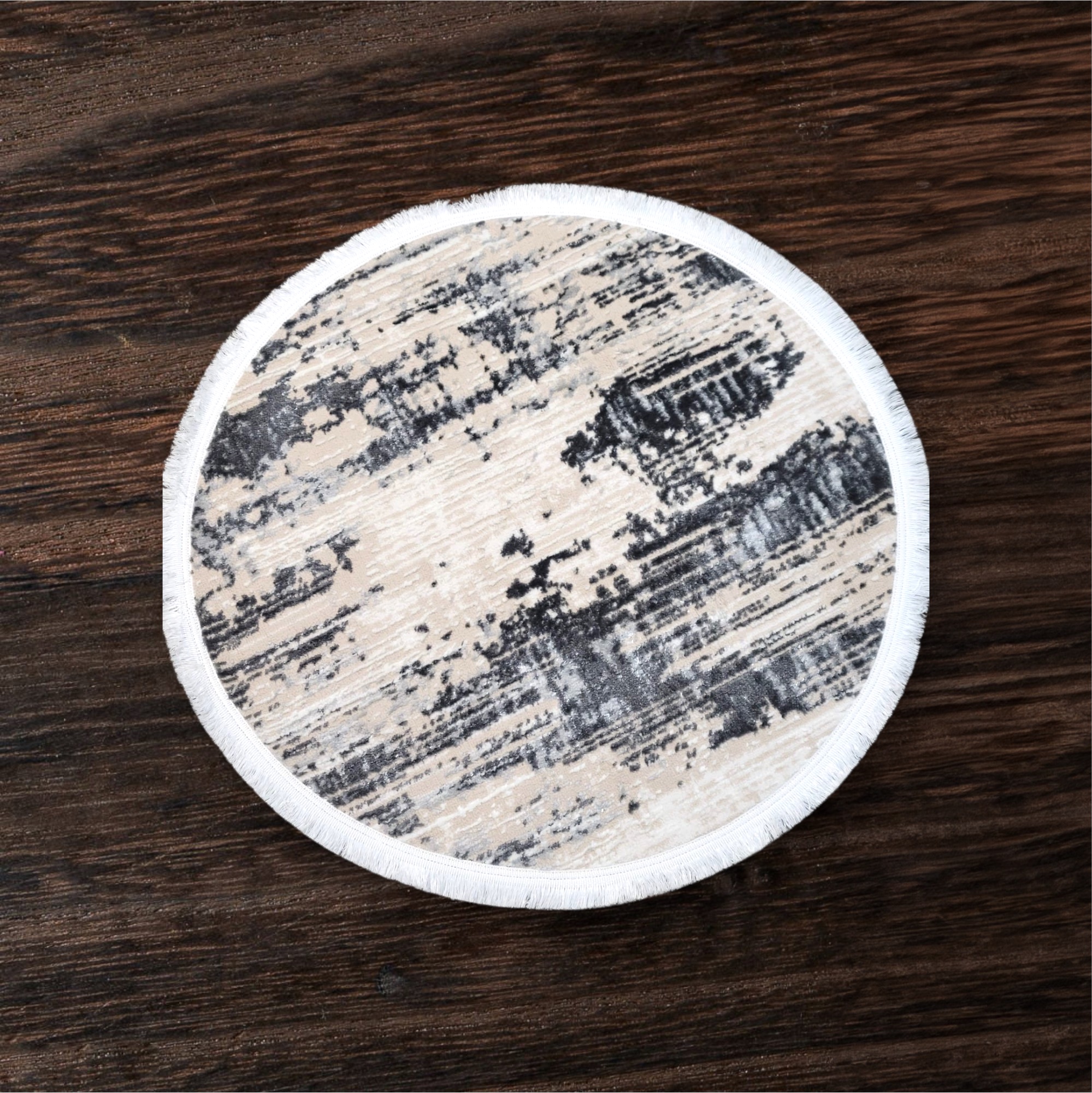 Urban Concrete Round Rug - 3.2x3.2 (ft)