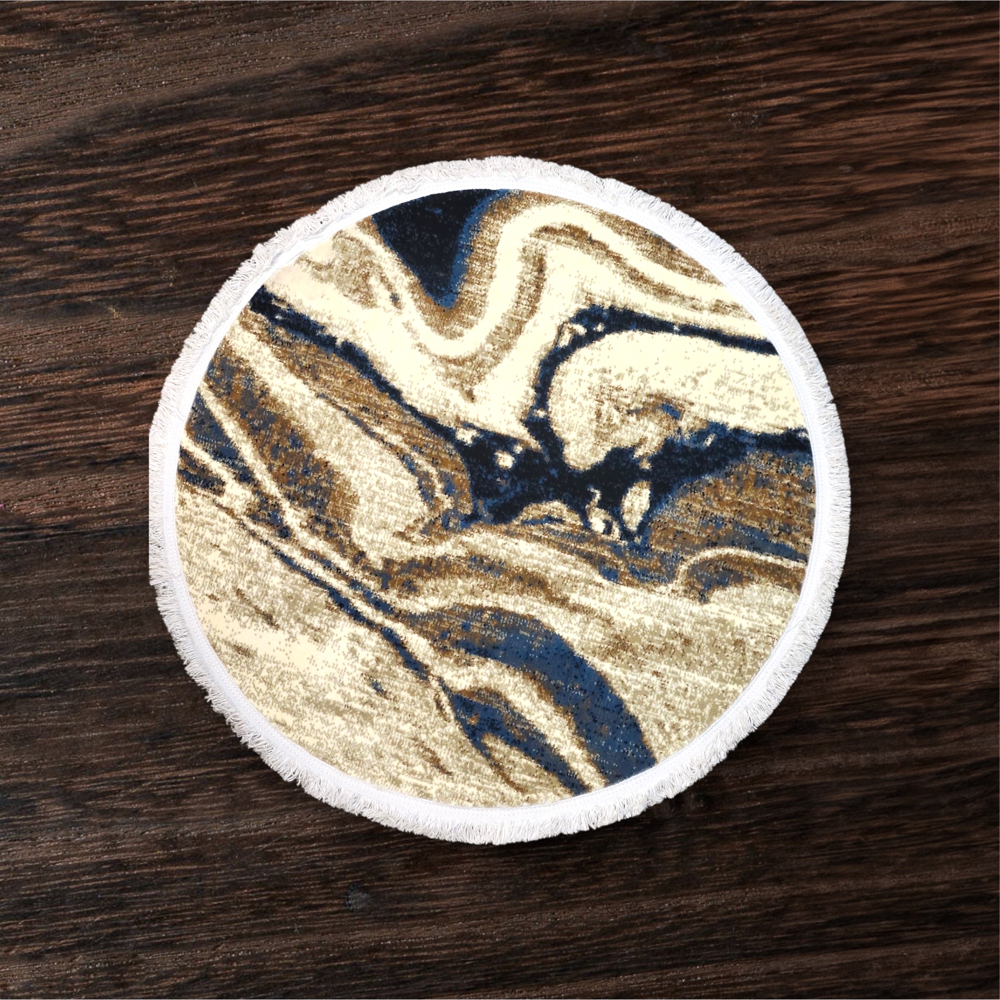 Marble Swirl Round Rug - 3.2x3.2 (ft)