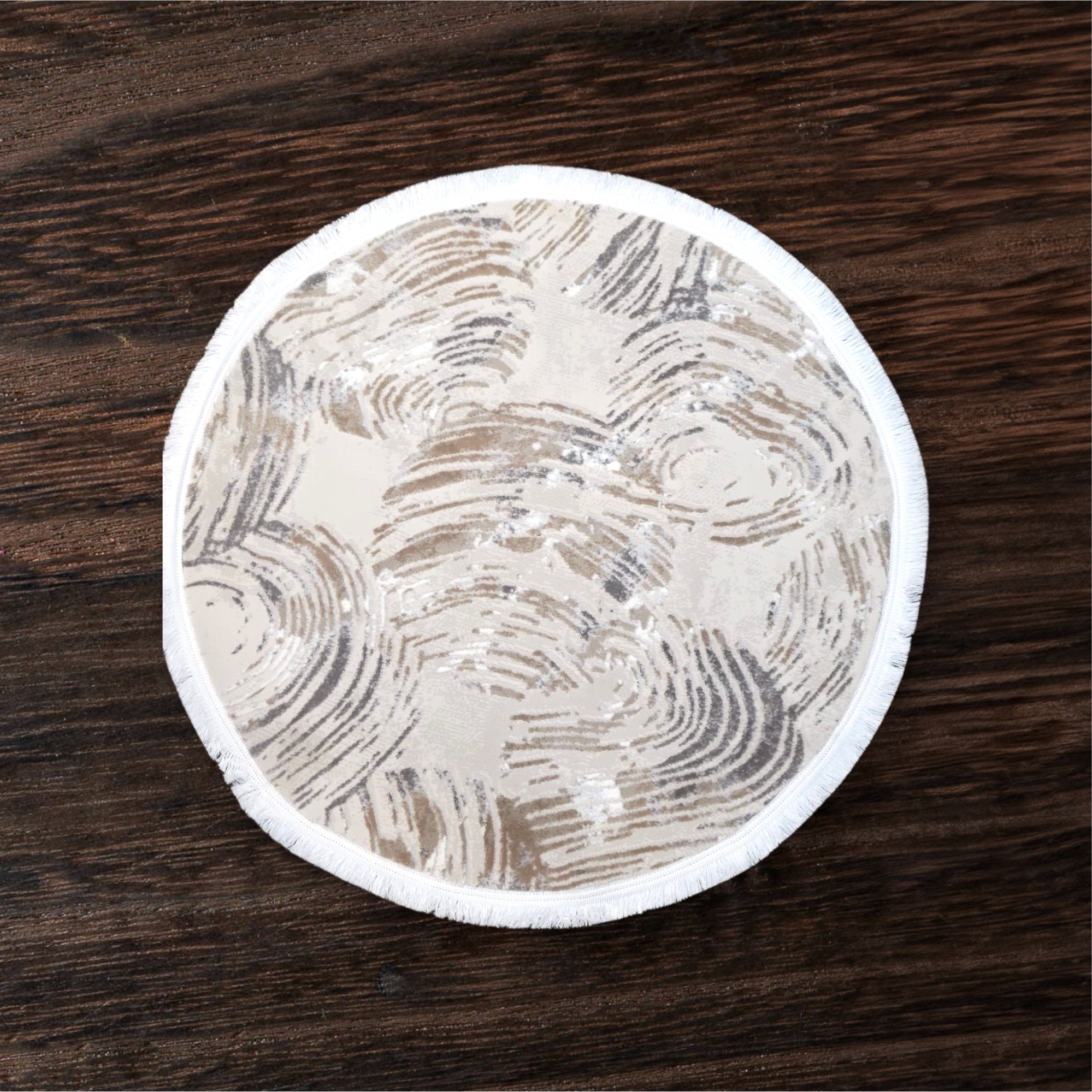 Concentric Round Rug - 3.2x3.2 (ft)