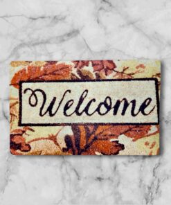 Rustic Leaf Welcome Entrance Mat - 17x27 in