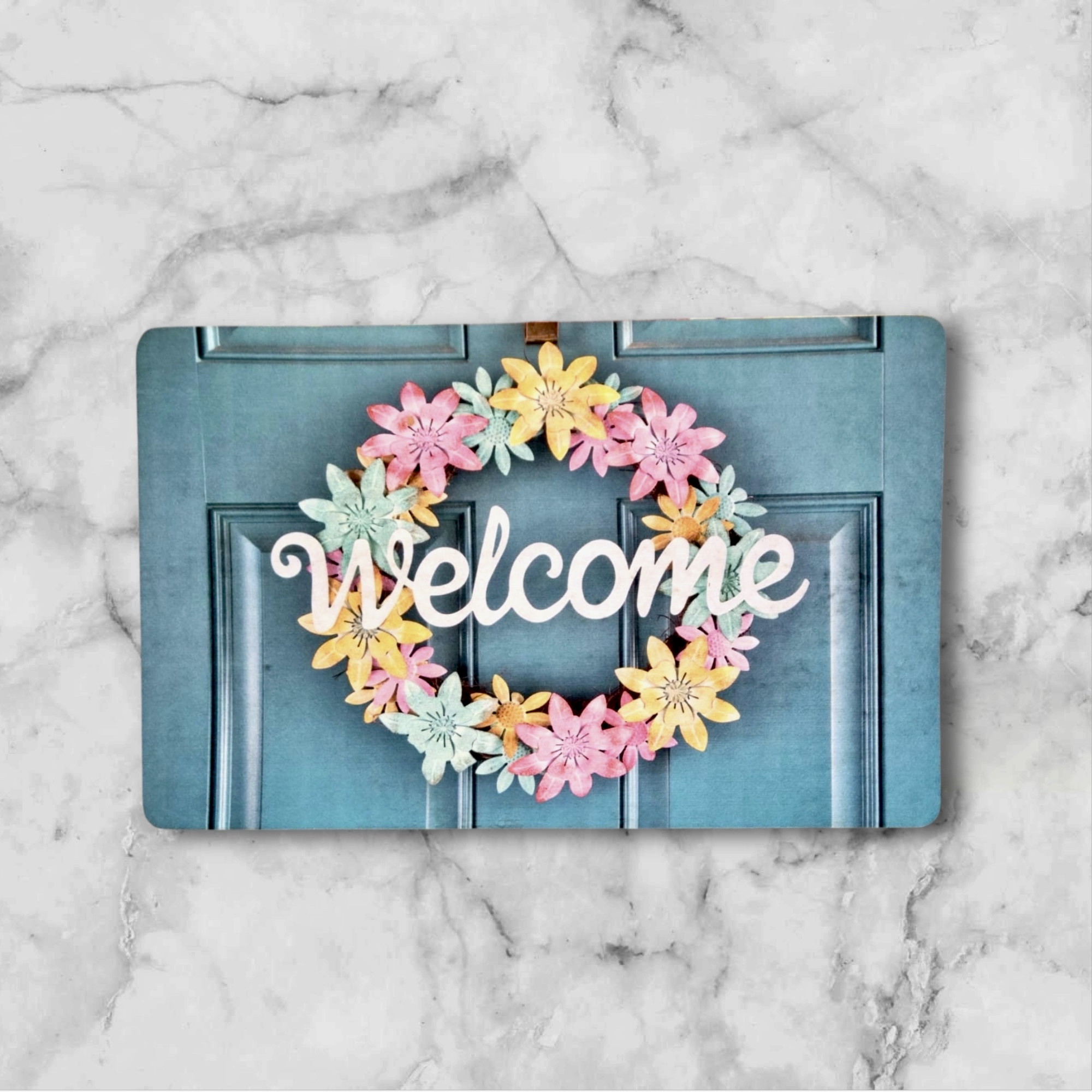 Floral Welcome Entrance Mat - 17x27 in