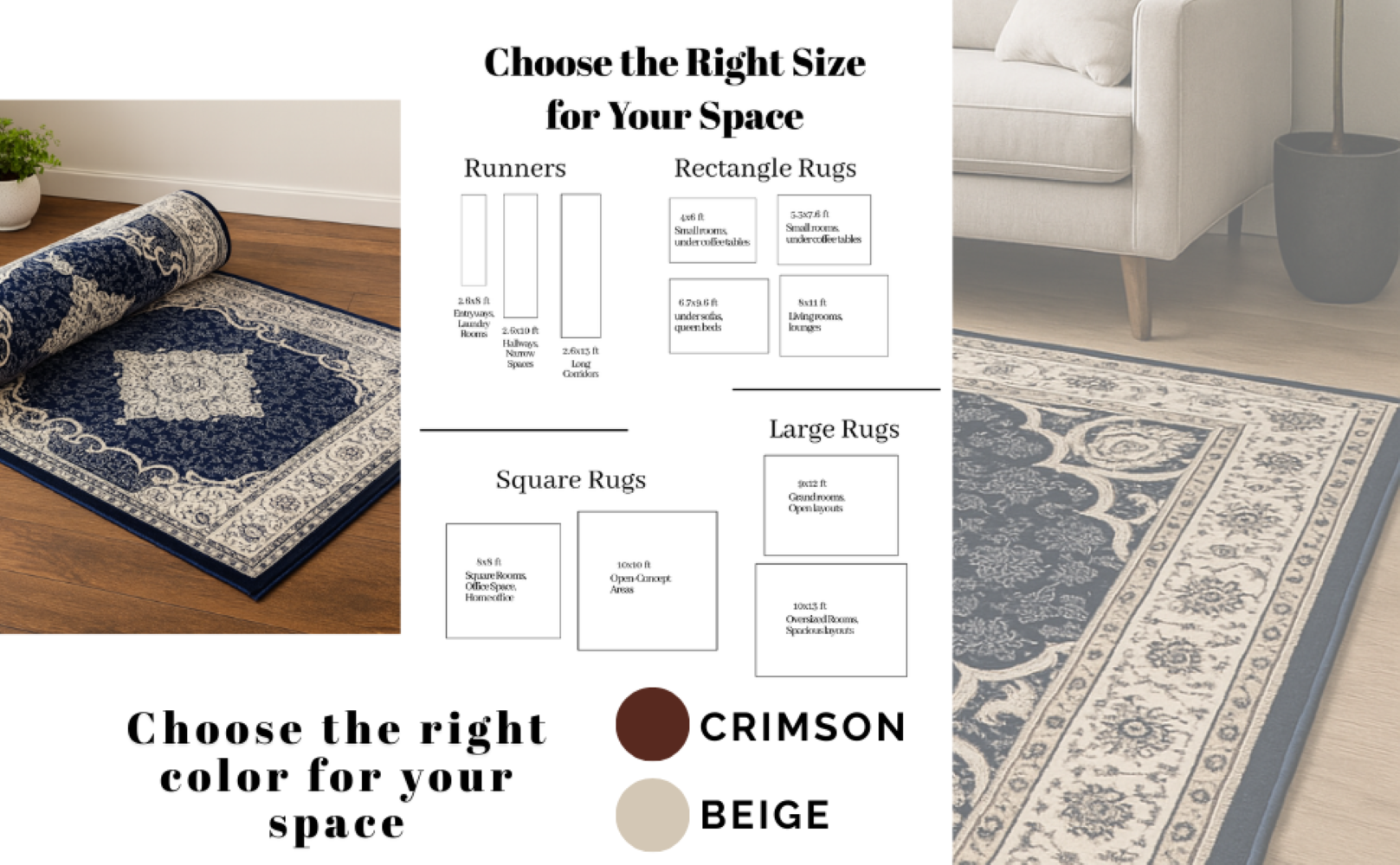 Pearl Navy PGI Rug 4x6 ft - Image 5