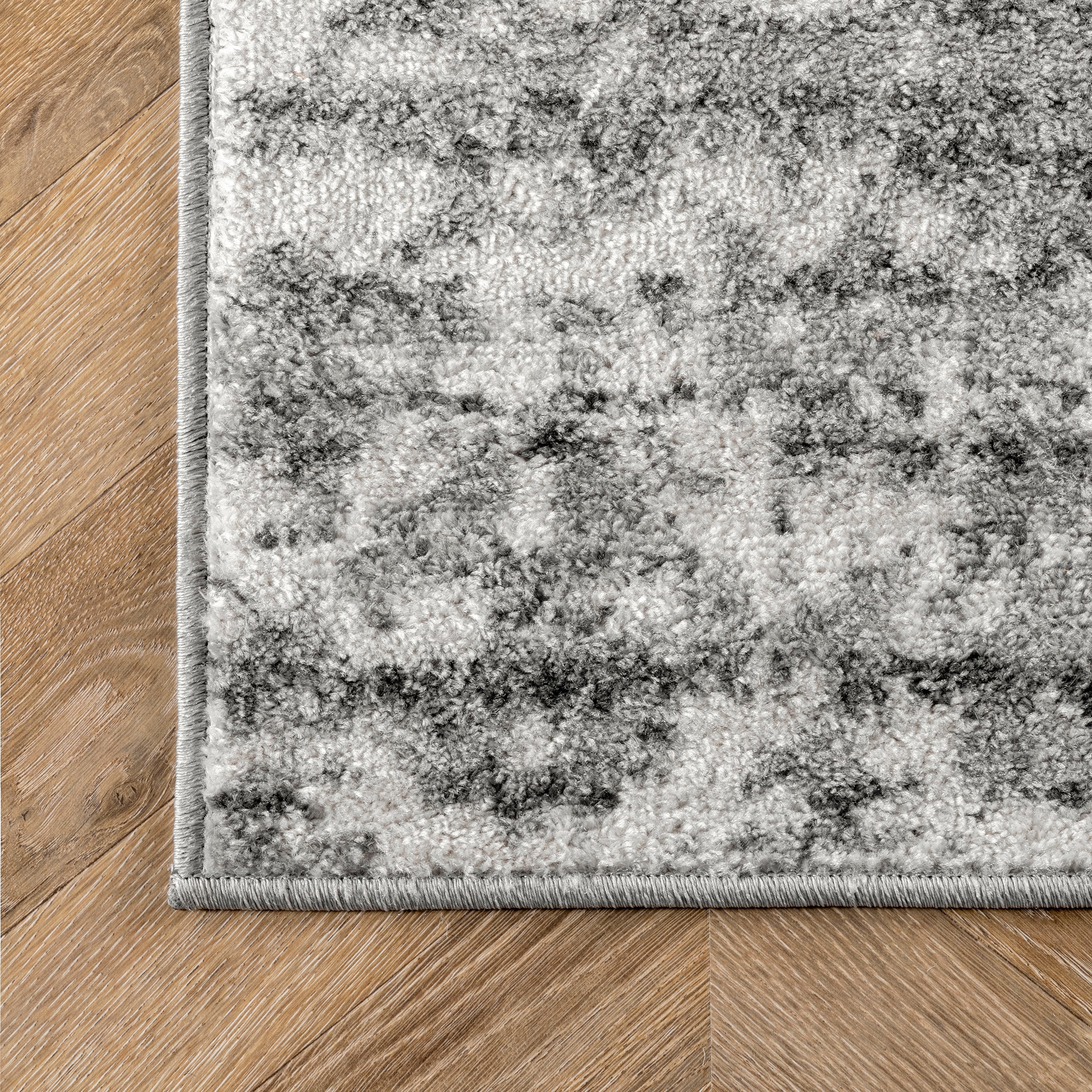 Smoky 9x12 (ft) Loomed Polypropylene Gray Abstract Area rug - Image 4