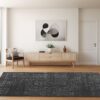 Smoky 12 x 15 (ft) Loomed Polypropylene Black Medallion Oriental Area rug - Image 3
