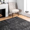 Smoky 12 x 15 (ft) Loomed Polypropylene Black Medallion Oriental Area rug - Image 10