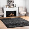 Smoky 12 x 15 (ft) Loomed Polypropylene Black Medallion Oriental Area rug - Image 9
