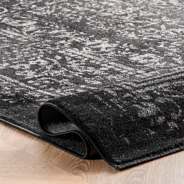 Smoky 12 x 15 (ft) Loomed Polypropylene Black Medallion Oriental Area rug - Image 7