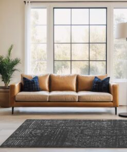 Alternative view of Smoky 7'6'' x 9'6'' (ft) Loomed Polypropylene Black Medallion Oriental Area rug