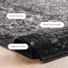 Smoky 12 x 15 (ft) Loomed Polypropylene Black Medallion Oriental Area rug - Image 4