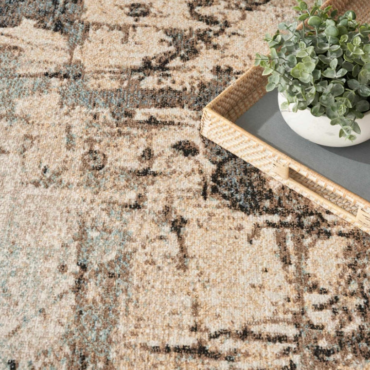 Nourison 9x12 (ft) Blue Modern Washable Rug - Image 3