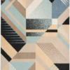 Nourison 9x12 (ft) Blue Multicolor Modern Washable Rug