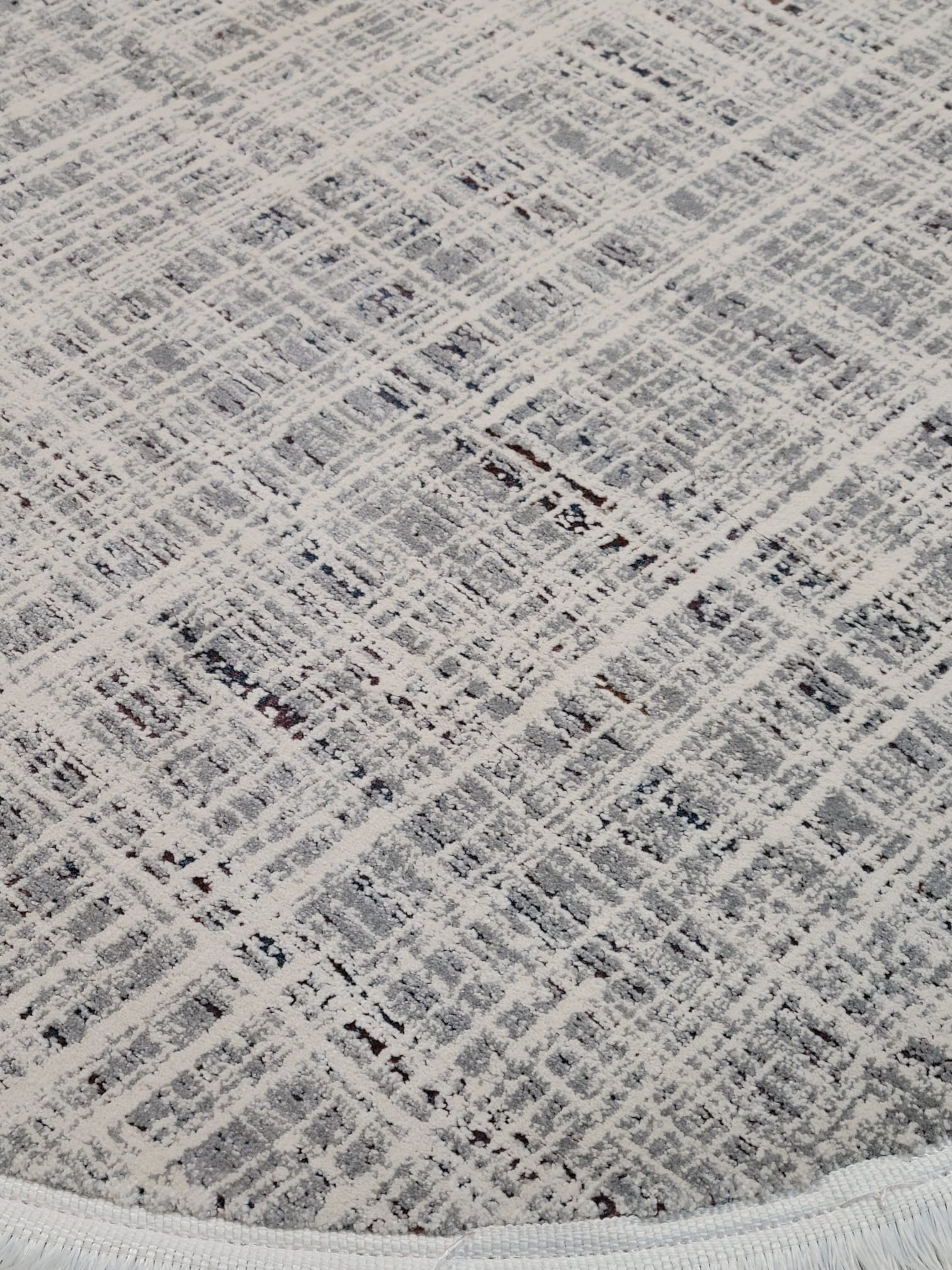Woven Grid Round Rug - 3.2x3.2 (ft) - Image 3