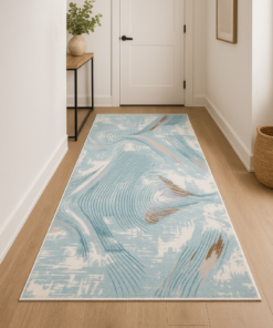 Alternative view of Aqua Waves Runner Rug - 2.6x5 (ft)