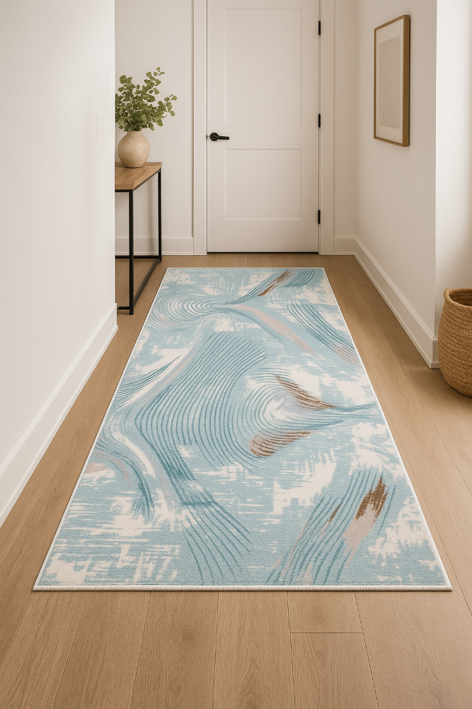 Aqua Waves Runner Rug - 2.6x5 (ft) - Image 2
